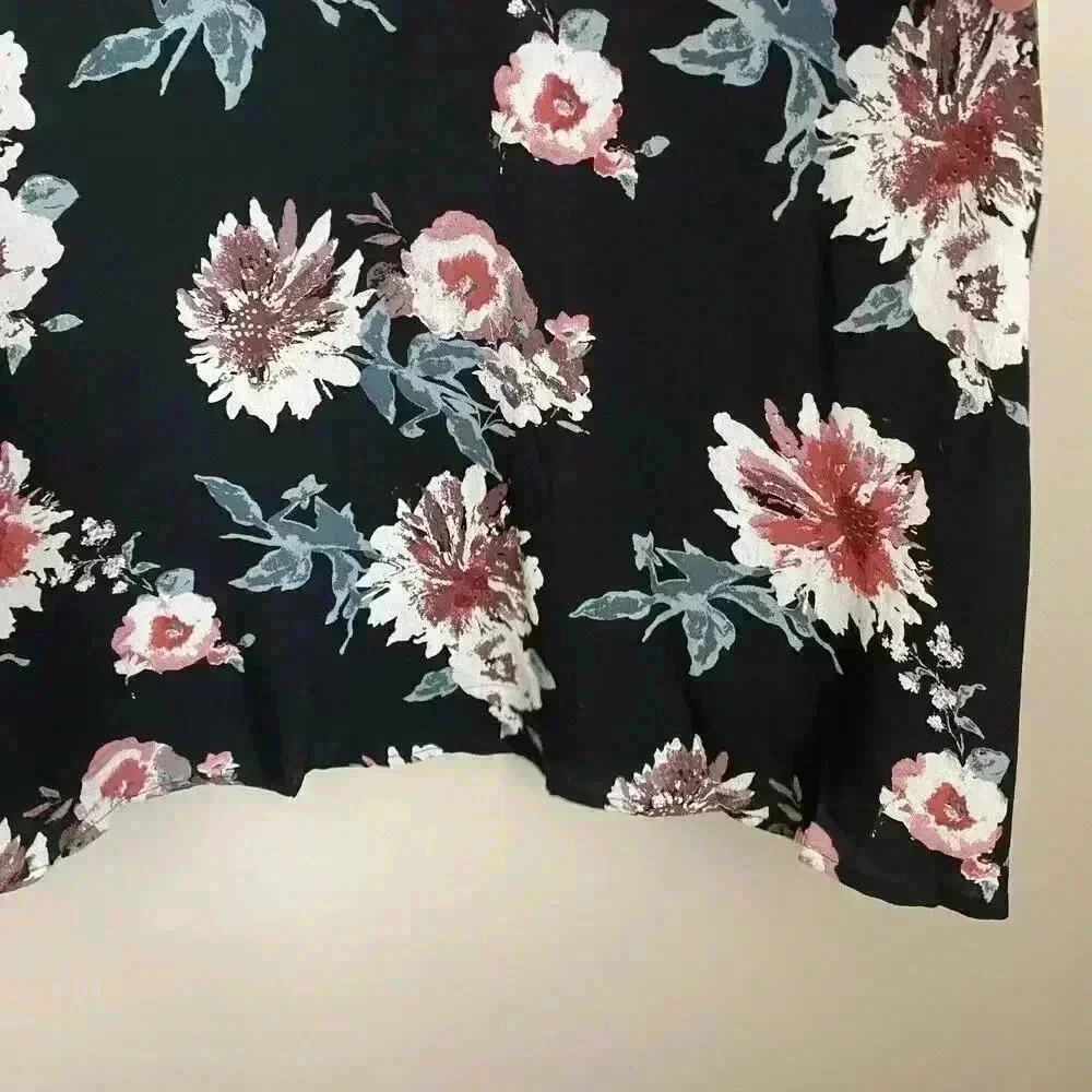 Lulus Walk This Sway Black Floral Swing‎ Dress